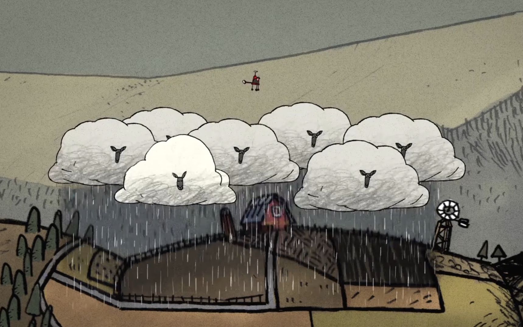 趣味动画：原来天上的白云都是绵羊变的，而雨竟然是它们的“尿”